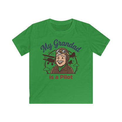 Kids Tee — "My Grandad Is a Pilot" Vintage Aviator T‑Shirt for Grandchildren