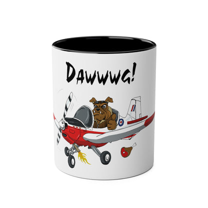 Bulldog Aerobatic Trainer Two-Tone Coffee Mugs, 11oz - Funky Aviation