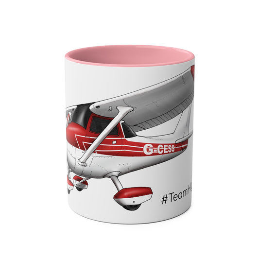 Cessna Team High Wing Two-Tone Coffee Mugs, 11oz