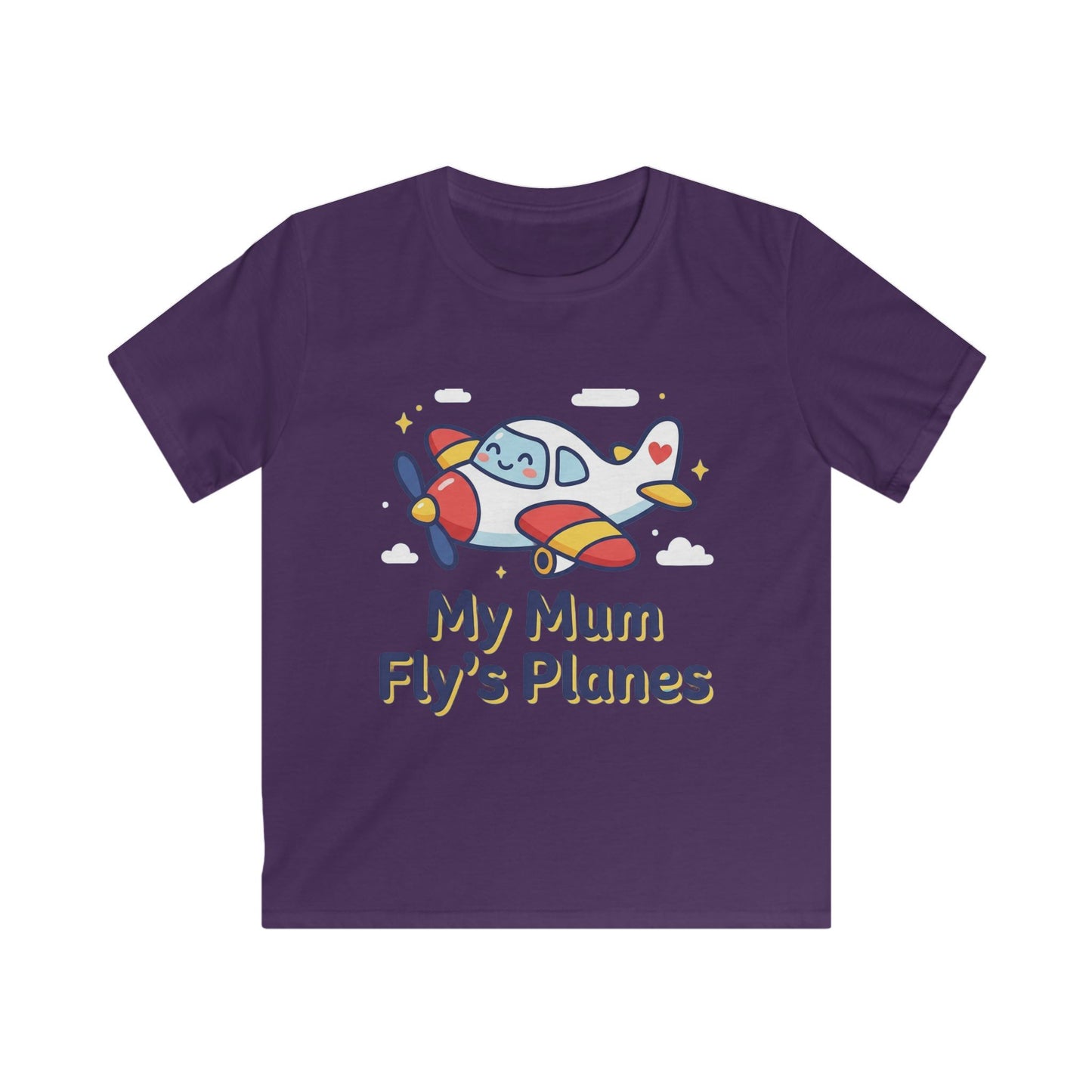 Kids Tee — "My Mum Fly's Planes" Cute Airplane Design for Little Aviators