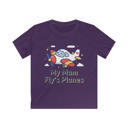 Kids Tee — "My Mum Fly's Planes" Cute Airplane Design for Little Aviators