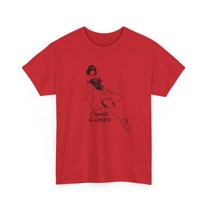 Cotton Tee - The Nose Art Cessna G-OKED Aircraft Cartoon Design
