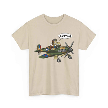 Tally Ho Spitfire Tee — Retro WWII Pilot Plane Graphic T-Shirt
