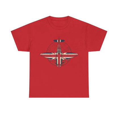 Vintage British Spitfire T-Shirt — Union Jack Warplane Graphic Tee