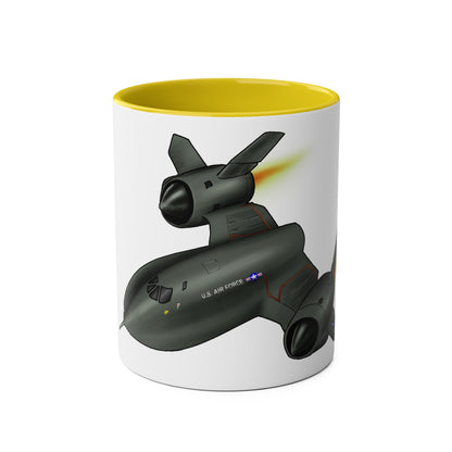 SR71 Blackbird USAF Two-Tone Coffee Mugs, 11oz - Funky Aviation