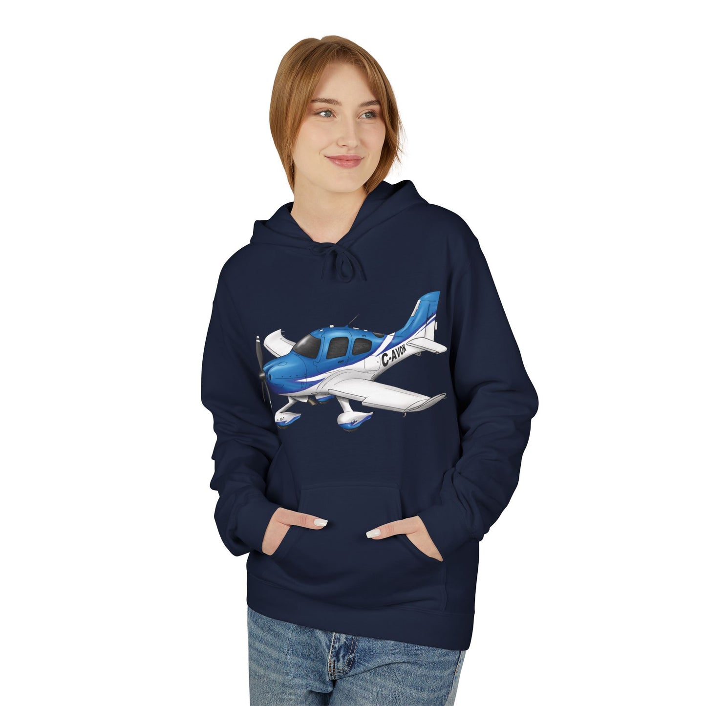 Hoodie - Cirrus Aircraft with CAVOK Design - Perfect Gift for Pilots and Aviation Enthusiasts