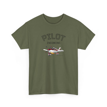 Pilot Incoming T-Shirt – Vintage Airplane Graphic Tee for Aviators & Flight Enthusiasts