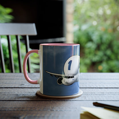 Beluga Airbus Cartoon Two-Tone Coffee Mugs, 11oz - Funky Aviation