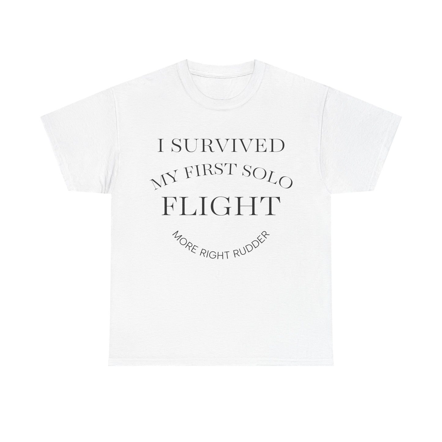 I Survived My First Solo Flight Unisex Heavy Cotton Tee