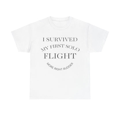 I Survived My First Solo Flight Unisex Heavy Cotton Tee