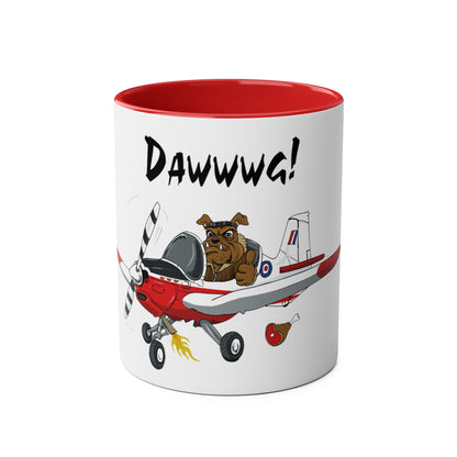 Bulldog Aerobatic Trainer Two-Tone Coffee Mugs, 11oz - Funky Aviation