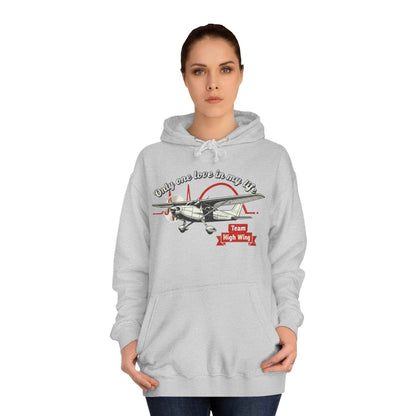Aviation Hoodie — Vintage Cessna Plane "Team High Wing" Pullover