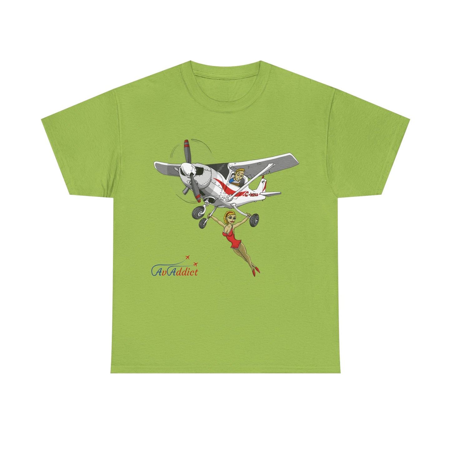 Cotton Tee Cessna Trapeze Artist Cartoon Print