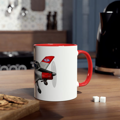 Chipmunk Tailwheel Two-Tone Coffee Mugs, 11oz - Funky Aviation