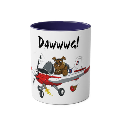 Bulldog Aerobatic Trainer Two-Tone Coffee Mugs, 11oz - Funky Aviation