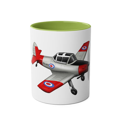Chipmunk Tailwheel Two-Tone Coffee Mugs, 11oz - Funky Aviation