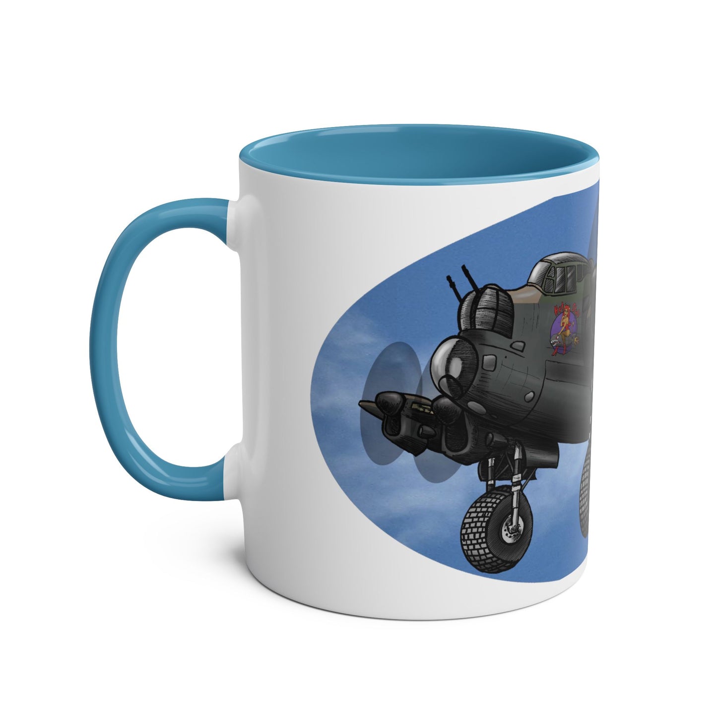 WWII Bomber Two-Tone Coffee Mug — Vintage WWII Aircraft Gift