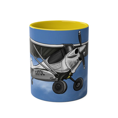 Super Cub STOL Design Two-Tone Coffee Mugs, 11oz - Funky Aviation