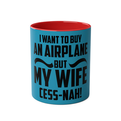 Cess-Nah Slogan Two-Tone Coffee Mugs, 11oz - Funky Aviation