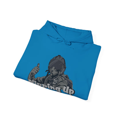 Nipping Up Fighter Pilot design Unisex Heavy Blend™ Hooded Sweatshirt - Funky Aviation