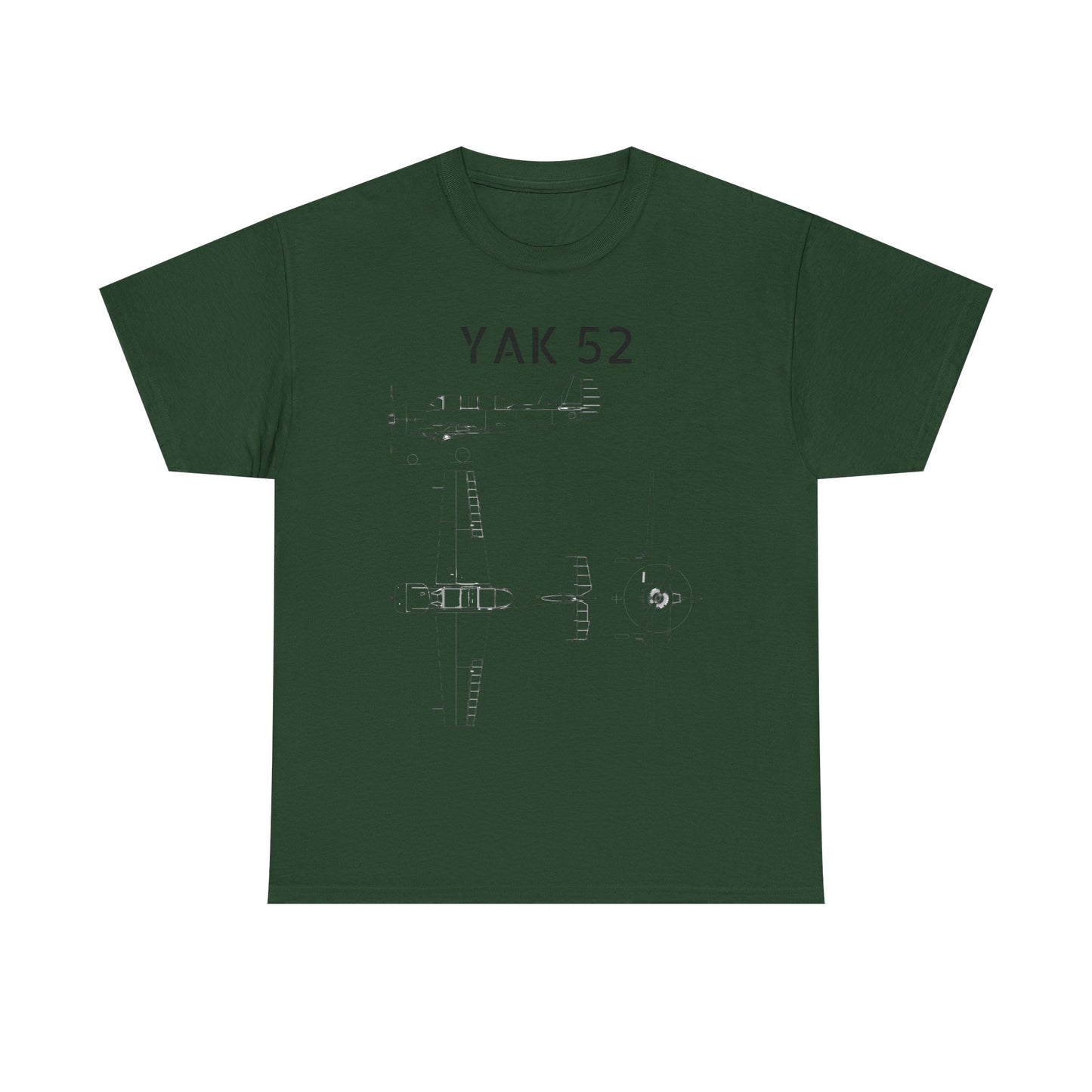 Yak-52 Blueprint T-Shirt — Vintage Aircraft Schematic Tee for Aviation Enthusiasts