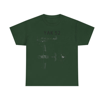 Yak-52 Blueprint T-Shirt — Vintage Aircraft Schematic Tee for Aviation Enthusiasts