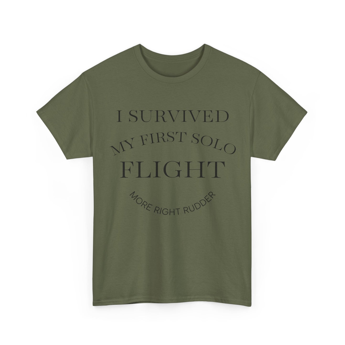 I Survived My First Solo Flight Unisex Heavy Cotton Tee