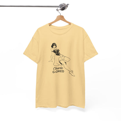 Cotton Tee - The Nose Art Cessna G-OKED Aircraft Cartoon Design