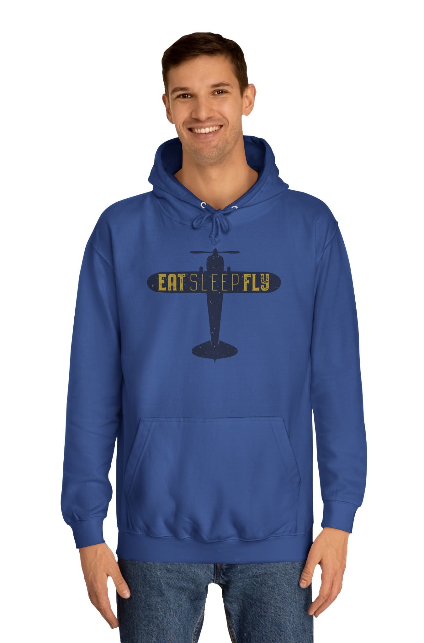 Aviator Hoodie – 'Eat Sleep Fly' Vintage Airplane Hoodie