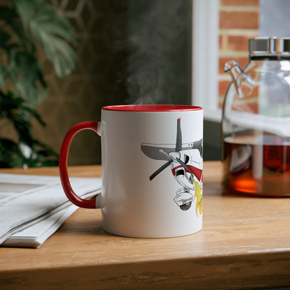 Cessna Bird Fryer Two-Tone Coffee Mugs, 11oz - Funky Aviation