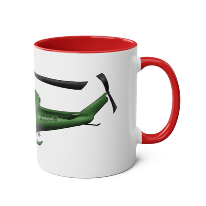 Huey Chopper Two-Tone Coffee Mugs, 11oz - Funky Aviation