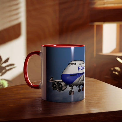 BOAC Boeing 747 Two-Tone Coffee Mugs, 11oz - Funky Aviation