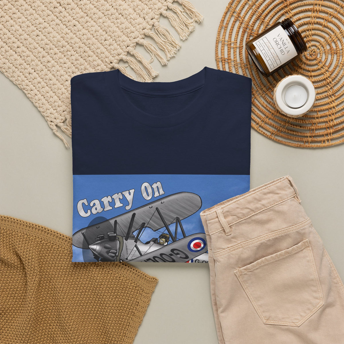 Carry On Flying Vintage Biplane Aviation T-Shirt