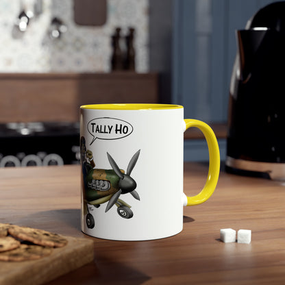 Tally Ho Spitfire Two-Tone Coffee Mugs, 11oz - Funky Aviation