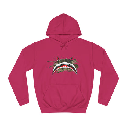 Sharks Teeth Nose Art Distressed Design Unisex College Hoodie - Funky Aviation