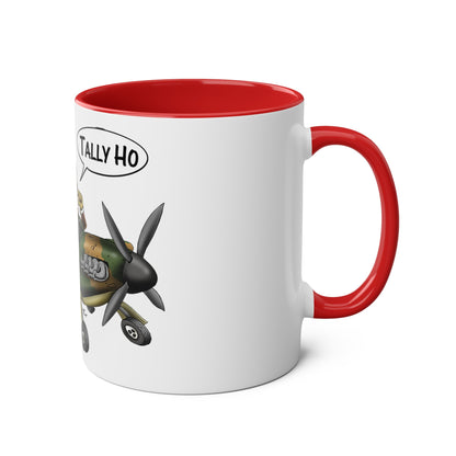 Tally Ho Spitfire Two-Tone Coffee Mugs, 11oz - Funky Aviation
