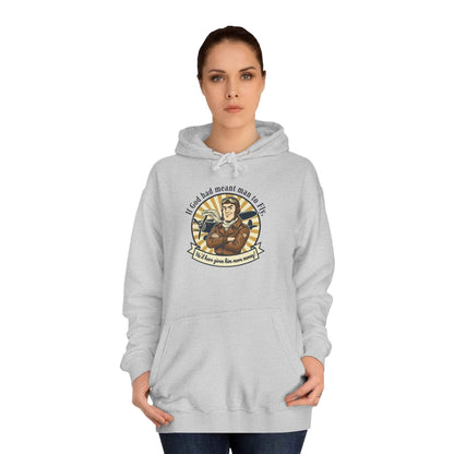 Aviator Retro College Hoodie — “I’ll Save You From The Storm” Vintage Pilot Graphic