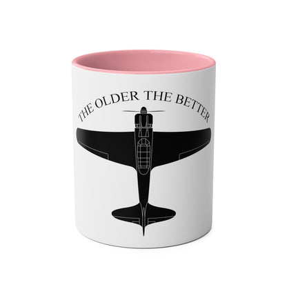 The Older the Better Two-Tone Coffee Mugs, 11oz - Funky Aviation