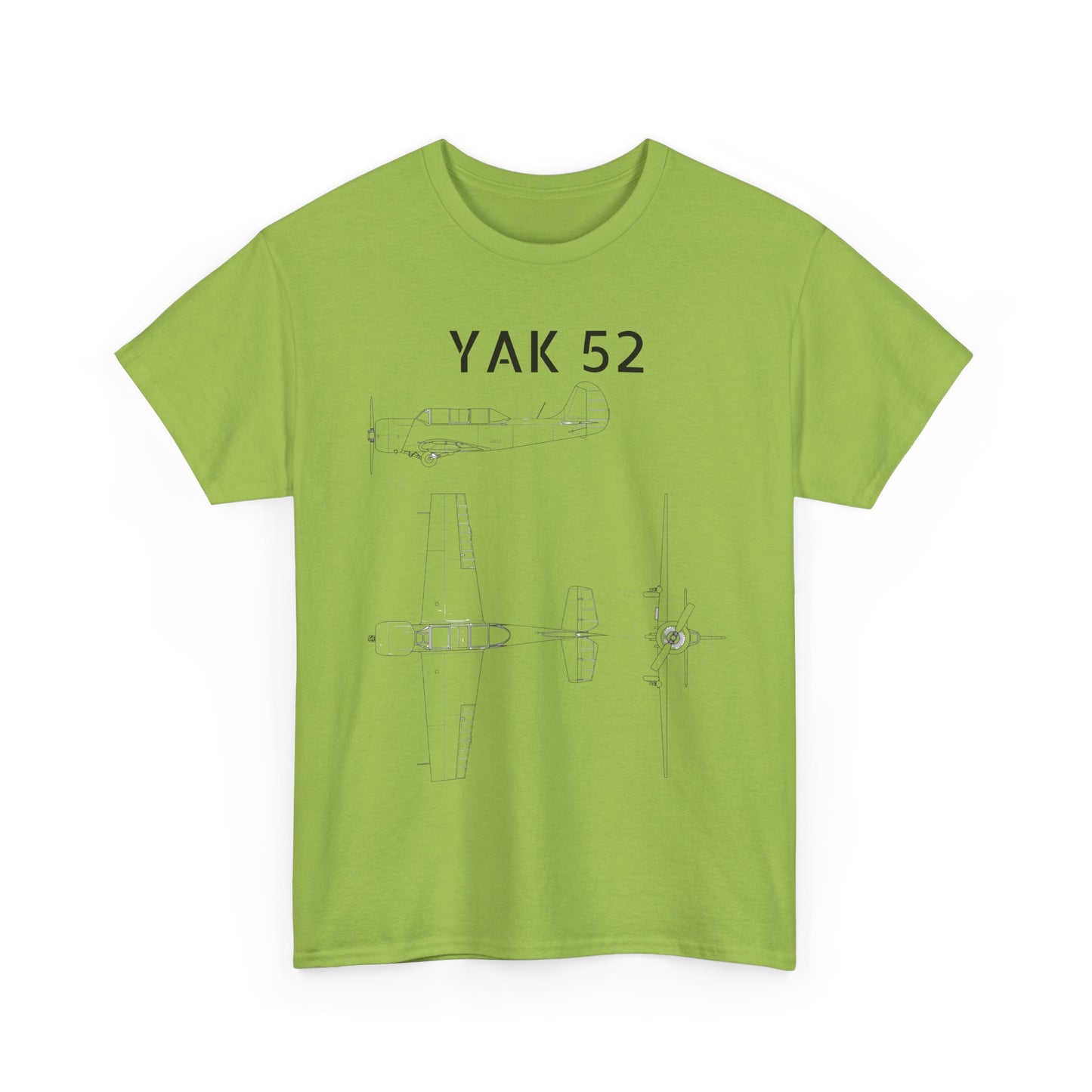 Yak-52 Blueprint T-Shirt — Vintage Aircraft Schematic Tee for Aviation Enthusiasts