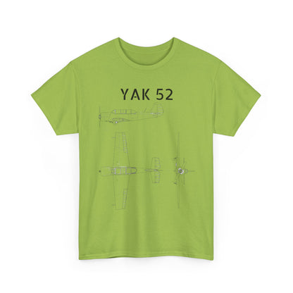Yak-52 Blueprint T-Shirt — Vintage Aircraft Schematic Tee for Aviation Enthusiasts