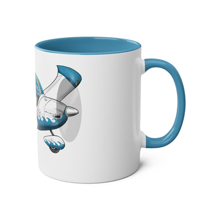 EV97 Eurostar Aqua Club Two-Tone Coffee Mugs, 11oz - Funky Aviation