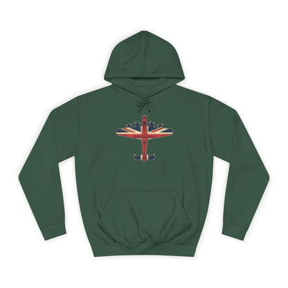 Vintage UK Flag Bomber Plane Hoodie