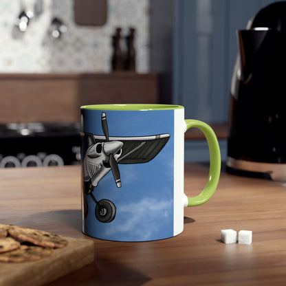 Super Cub STOL Design Two-Tone Coffee Mugs, 11oz - Funky Aviation