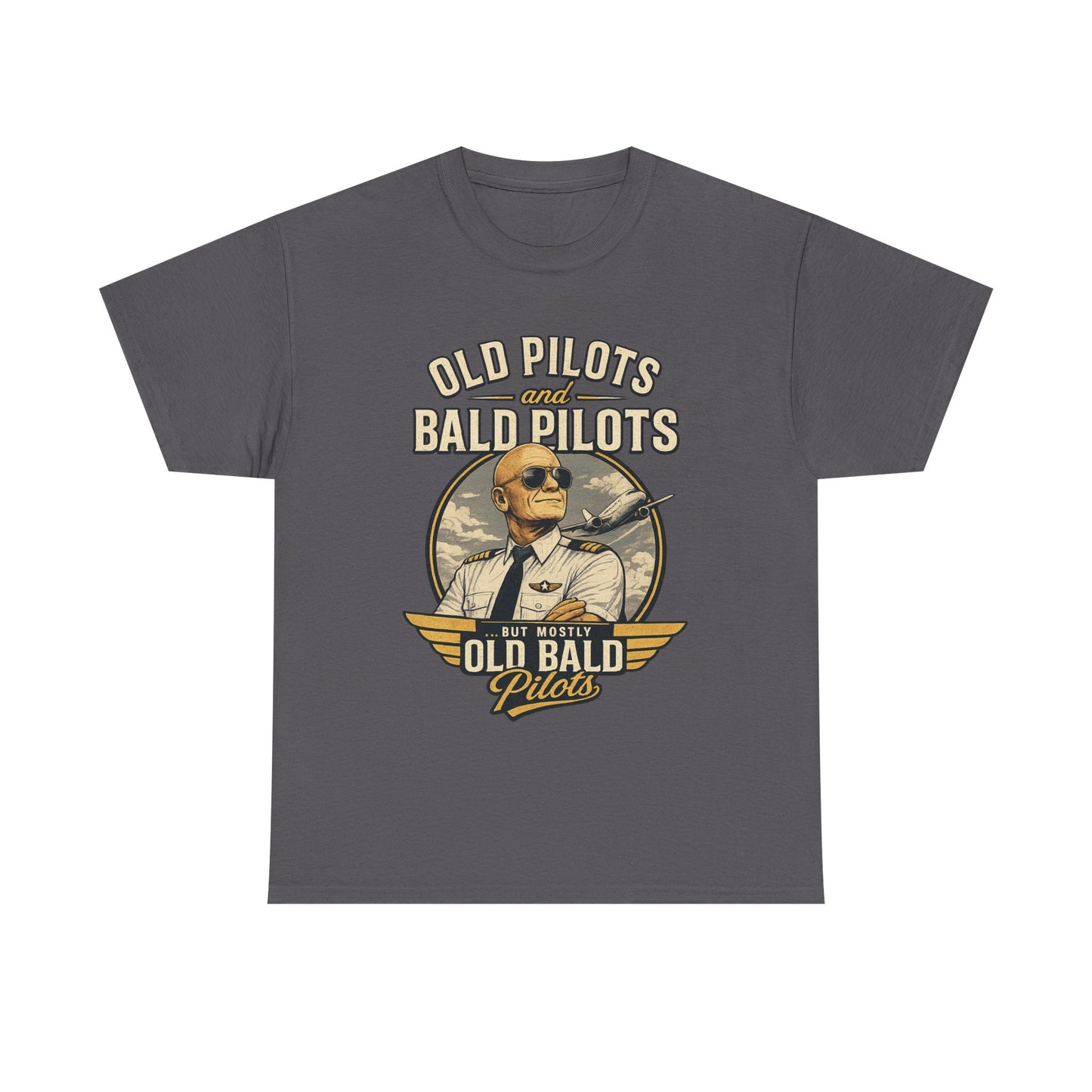 Pilot T‑Shirt — "Old Pilots, Bald Pilots" Vintage Aviation Tee
