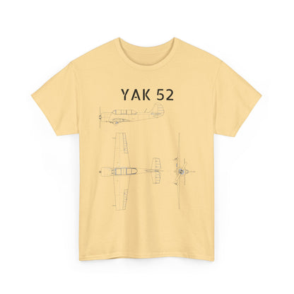 Yak-52 Blueprint T-Shirt — Vintage Aircraft Schematic Tee for Aviation Enthusiasts