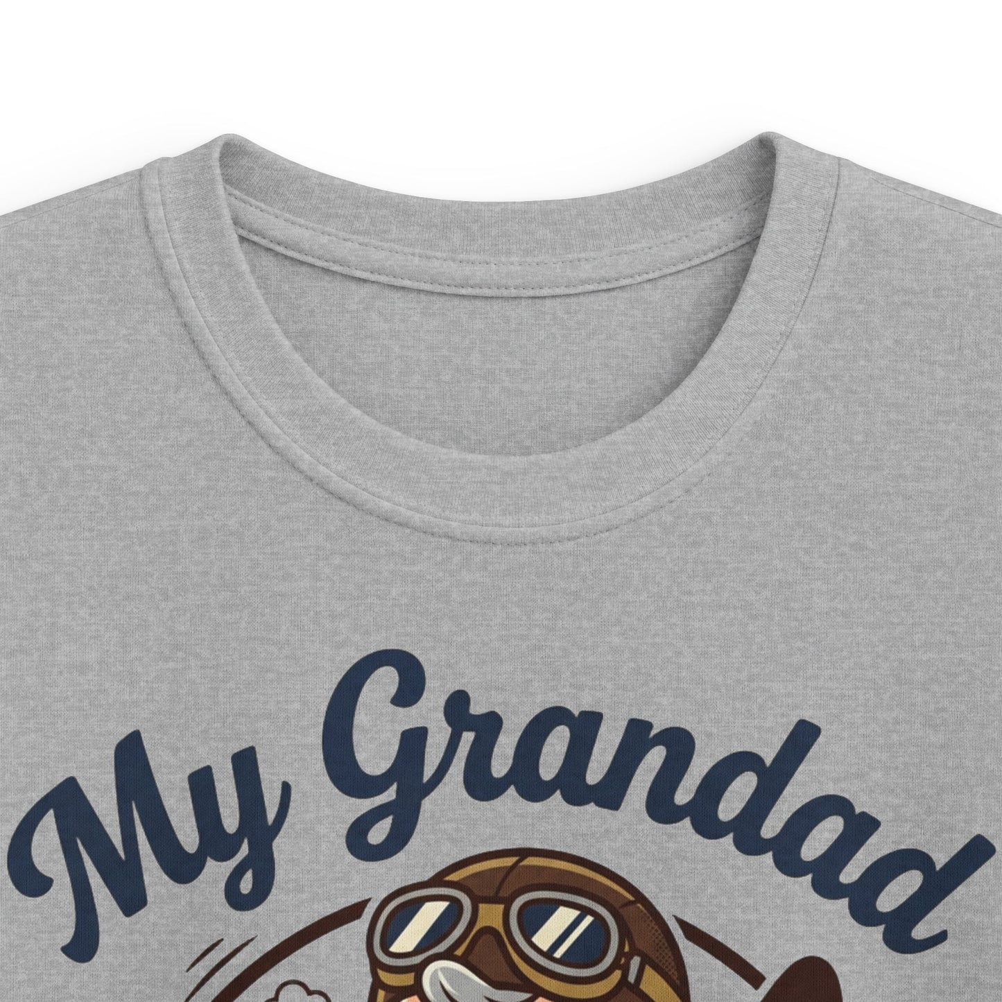 Kids Tee — "My Grandad Is a Pilot" Vintage Aviator T‑Shirt for Grandchildren