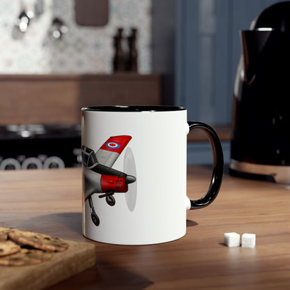 Chipmunk Tailwheel Two-Tone Coffee Mugs, 11oz - Funky Aviation