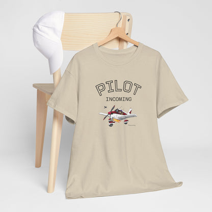 Pilot Incoming T-Shirt – Vintage Airplane Graphic Tee for Aviators & Flight Enthusiasts