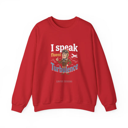 Aviation Crewneck Sweatshirt – "Fluent Turbulence" Vintage Pilot Graphic