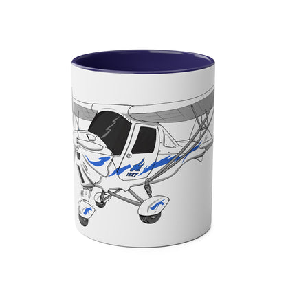 Ikarus C42 Two-Tone Coffee Mugs, 11oz - Funky Aviation